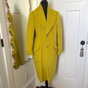 Moschino Couture! Vibrant Yellow Long Alpaca and Wool Coat - US 12
